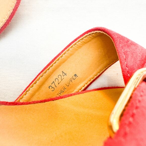 J. Crew Pink Peep Toe Sandal Criss Cross Cone Heel Size 10 - Picture 5 of 7